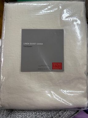 Design Within Reach DWR Italy Linen Duvet Cover white linen NEW